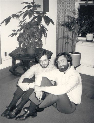 Bruce and Peter in their Boston apartment, 1971.