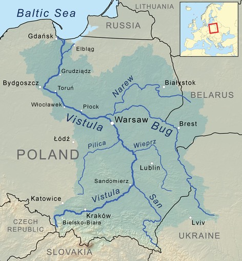 Vistula river map